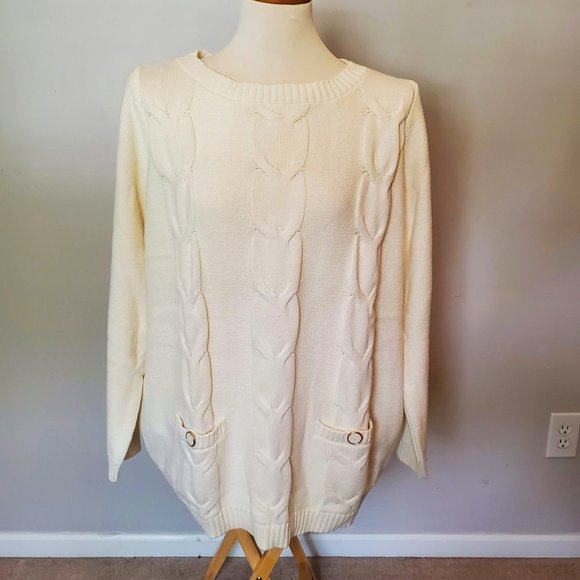 Jones New York Sweaters - NWT! Jones New York Cream Cable knit - size 2x